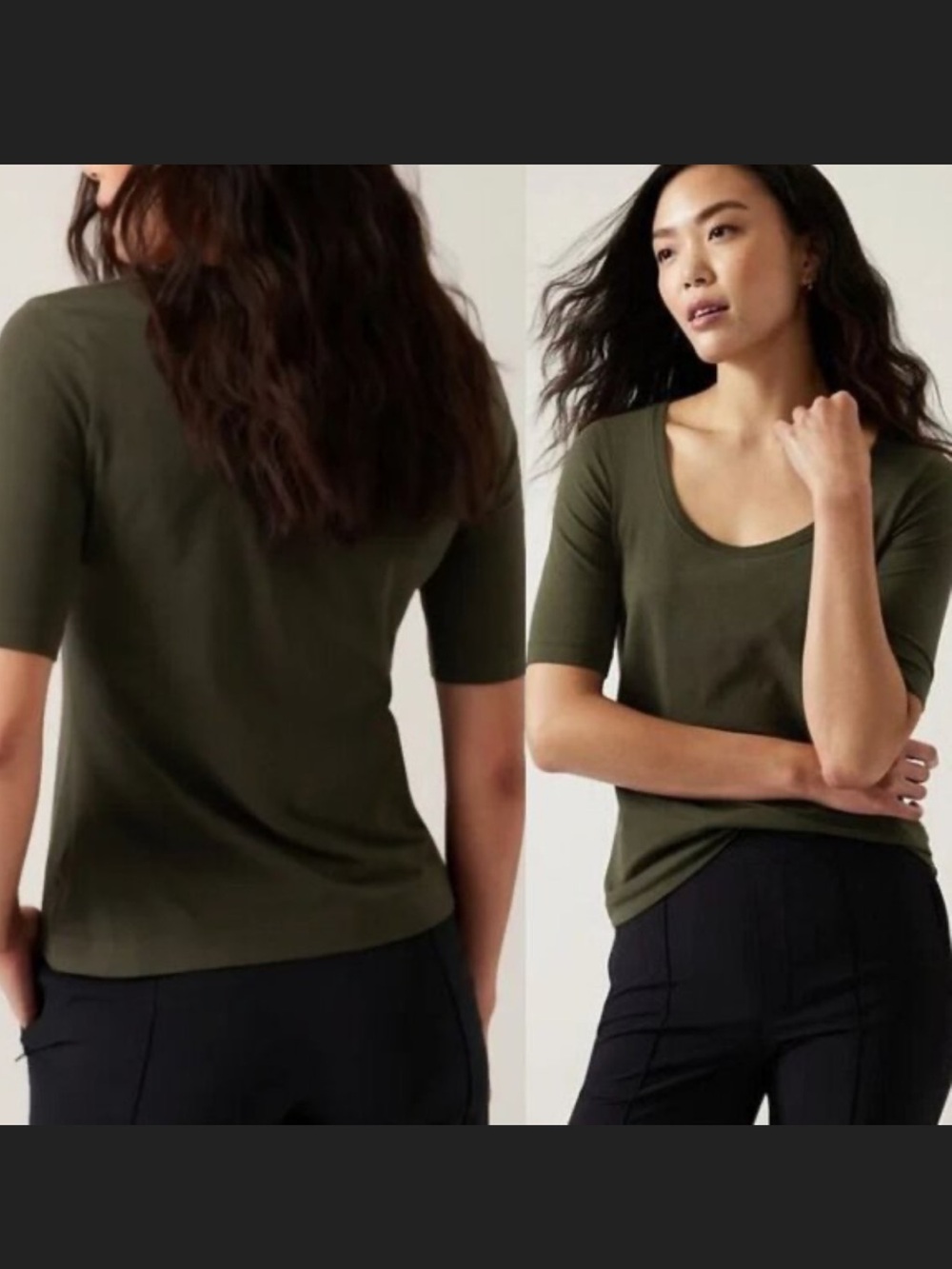 NWT Athleta Olive Scoop Neck Short Sleeve Tee